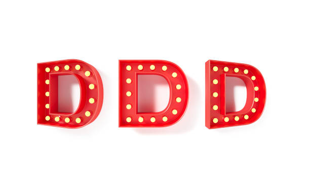 istock Capital Letter D - Light Bulbs Forming Red Capital Letter D On White Background 1306934653