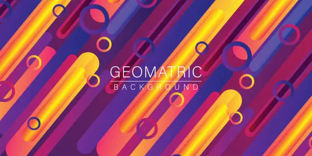 Vector illustration of Geometric style line pattern background