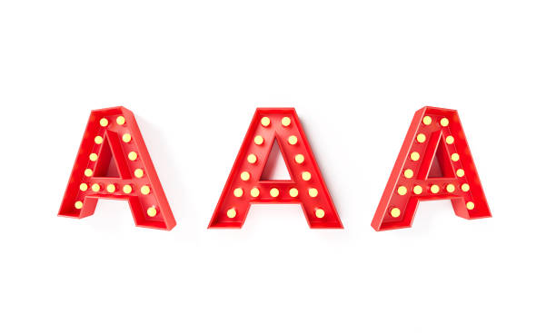 istock Capital Letter A - Light Bulbs Forming Red Capital Letter A On White Background 1306935891