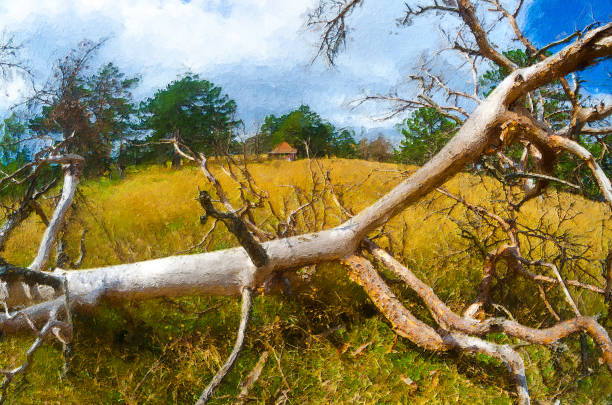 istock Oil landscape painting 1306937068