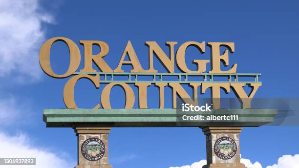Orange County California Public Welcome Sign Stock Photo - Download Image Now - Orange County - California, California, Anaheim - California