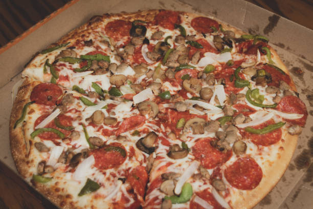istock Pepperoni and mushroom pizza detail 1306939316