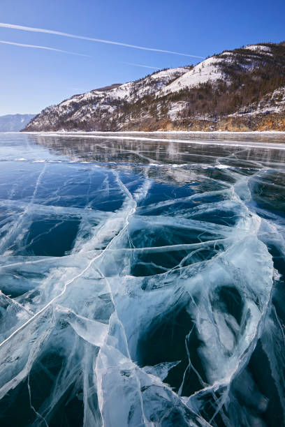 istock Smooth ice covered with cracks on Lake Baikal 1306949667