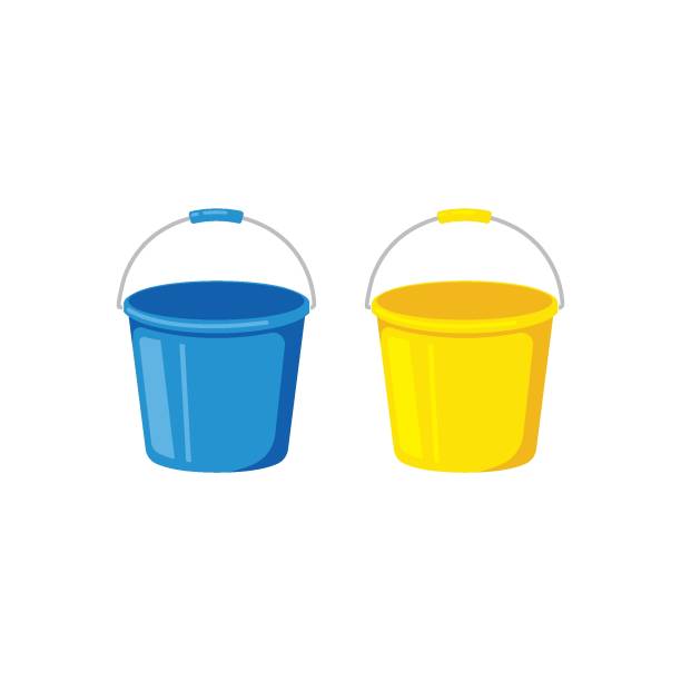 bucket-symbol-vektor-illustration-design-vorlage - eimer stock-grafiken, -clipart, -cartoons und -symbole