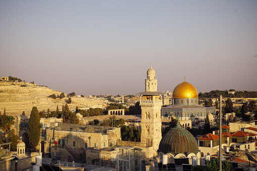 Temple mount Al Aqsa mosque and old city jerusalem walls