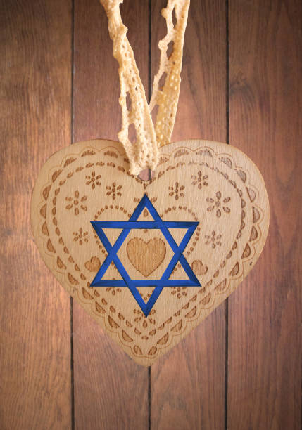 istock Star of David on a pendant heart-shaped 1306962139
