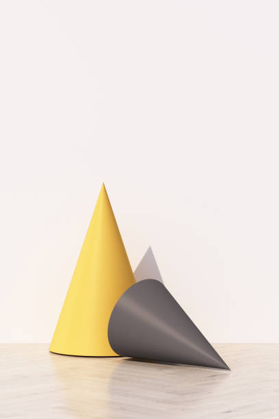 istock Abstract white background with geometric shape podium for product with shadow on wall. minimal concept yellow and gray. 3d rendering 1306962269