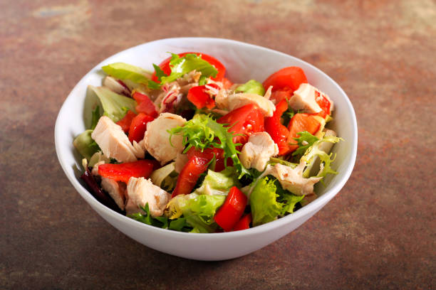 istock Chicken and vegetable healthy salad 1306967636