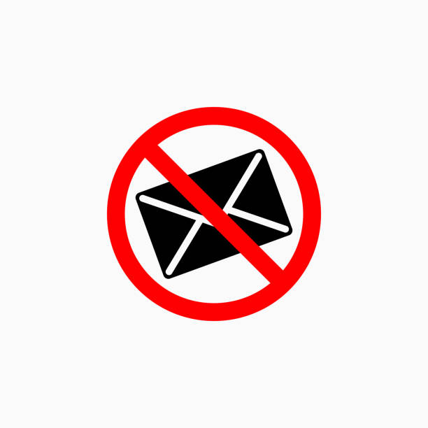 ilustrações, clipart, desenhos animados e ícones de sem ícone de spam, sem vetor de e-mail - red asia send mail