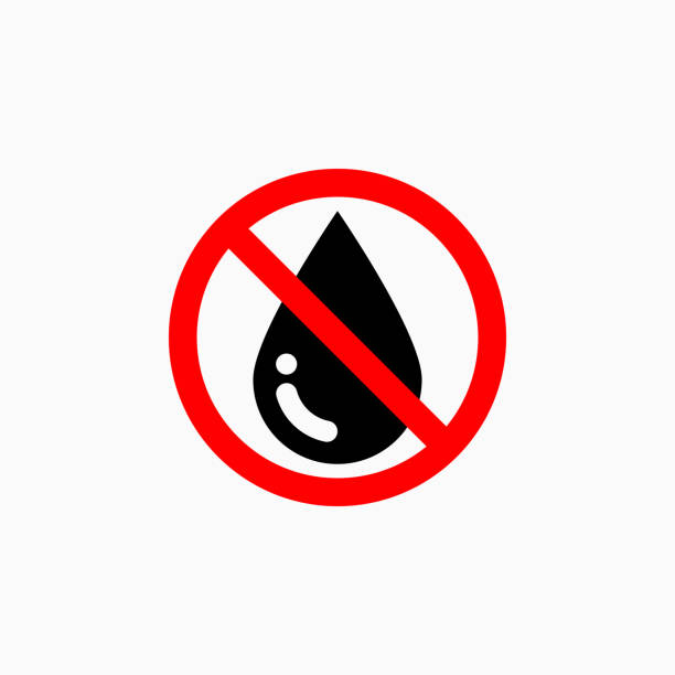 no water icon, no waterproof vector no water icon, no waterproof vector dry stock illustrations