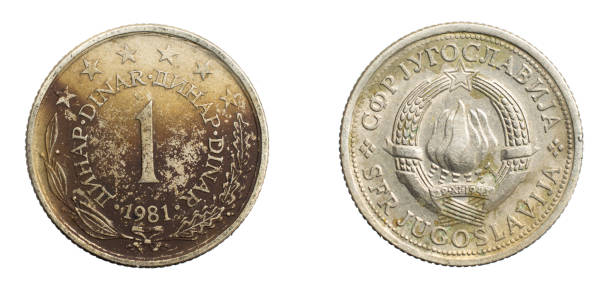 istock Yugoslavia one dinar coin on white isolated background 1306995407