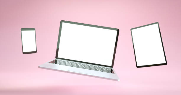 istock Full screen smartphone, tablet and laptop mockup design. Digital device set 1306999101