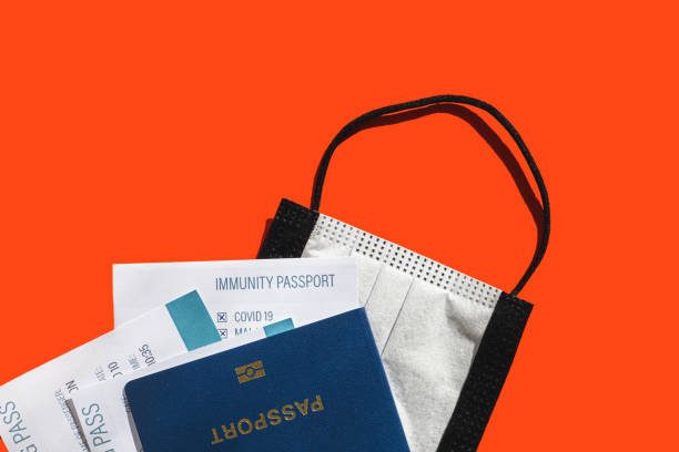 istock Post covid 19 travel concept, vaccine certificate and immunity pass. 1307003998