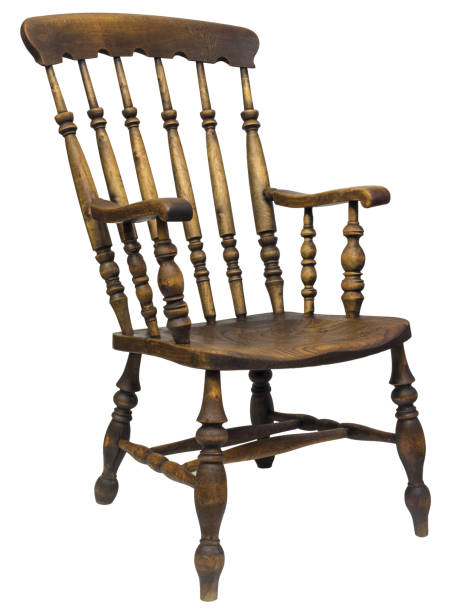 istock Vintage Oak Chair isolated on white background 1307005401