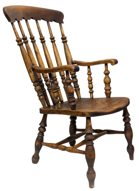 istock Vintage Oak Chair isolated on white background 1307005403