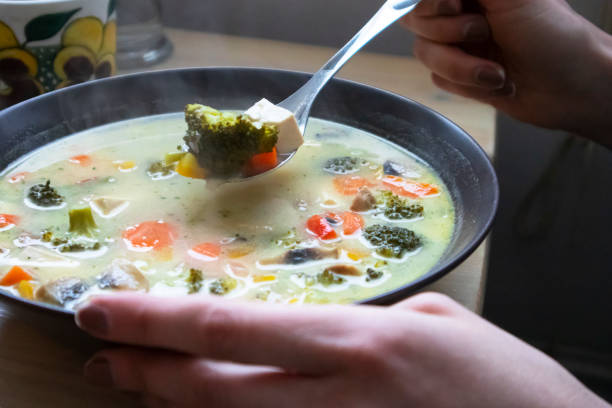 istock Vegetarian soup with vegetables and tofu 1307008943