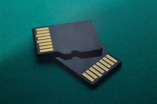 istock two flash drives micro sd lies on a green background. close-up. 1307013179