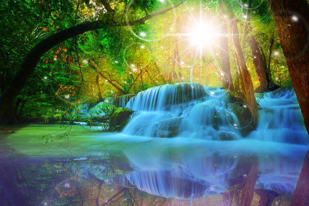 Twilight Zone waterfalls fantasy,Soapsuds vivid Light color think for God