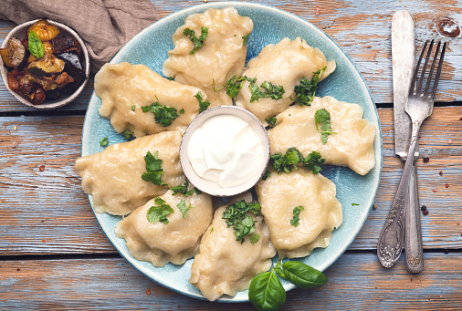 Dumplings, filled with potato and cheese