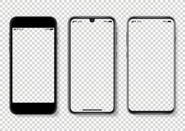 Realistic vector Smartphone Illustration Eps10 vector illustration with layers (removeable) and high resolution jpeg file included (300dpi). brand name smart phone stock illustrations