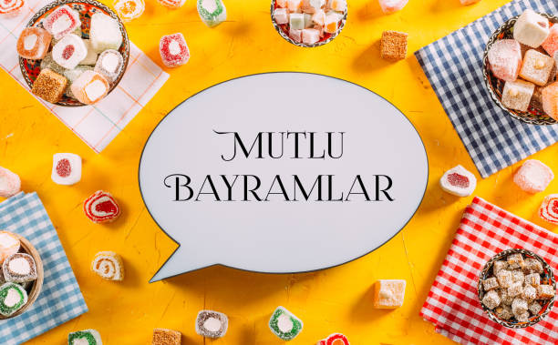istock Mutlu Bayramlar Text and Turkish Delights 1307031598