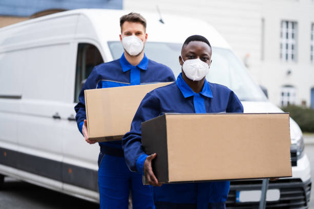 African American Movers Service Man stock photo