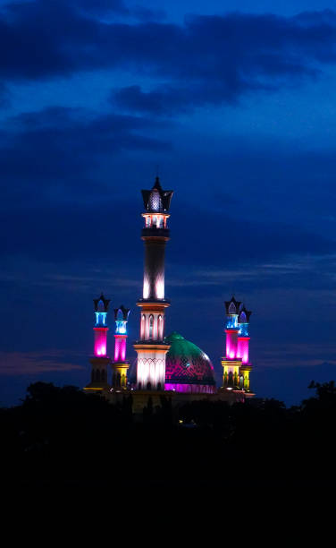 istock Masjid in sunset with colorful light 1307036098