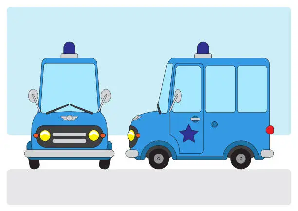 Vector illustration of Police Van