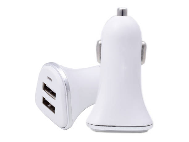istock Portable USB Car Charger Isolated on White Background with clipping path 1307036432