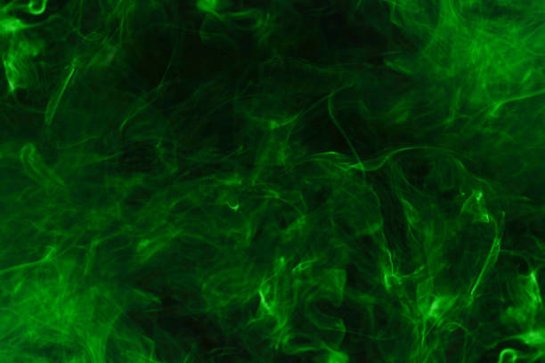 istock Green steam on a black background. 1307038688