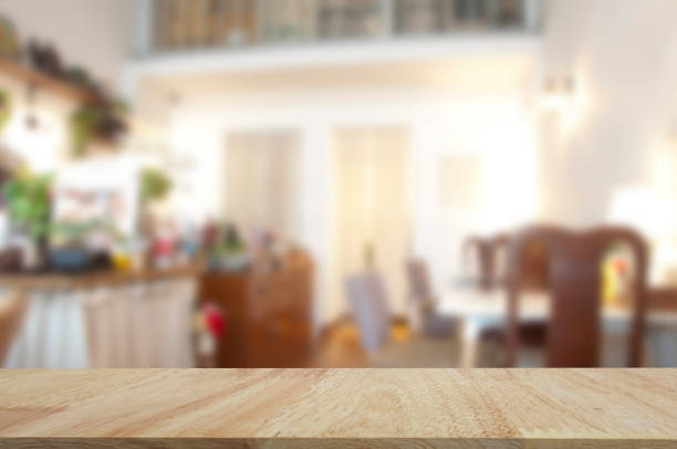 istock table top for show products display with blur background. 1307040452