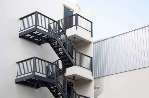 istock Fire escape for safety of the building. 1307041487