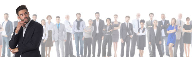 istock Thinking man and business team 1307043020