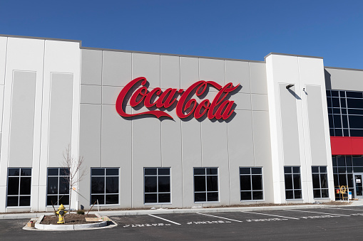 Whitestown - Circa March 2021: Coca-Cola plant. Coca-Cola manufactures Coke, Diet Coke, Sprite, Dasani, and various Coke coffee products.