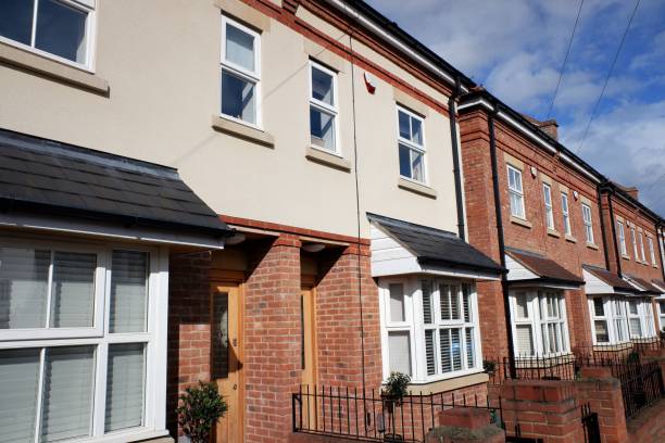 istock Contemporary semi-detached houses in town centre 1307044497