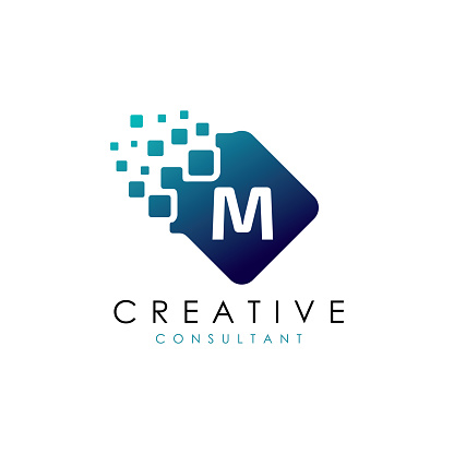 Digital M Data Digital M Letter Vector Stock Illustration - Download Image Now ...