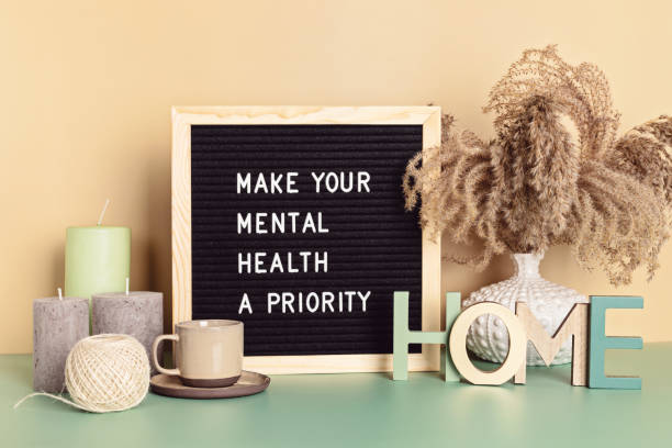 Make your mental health a priority motivational quote on the letter board. Inspiration psycological text Make your mental health a priority motivational quote on the letter board. Inspiration psycological text in the interior psycological stock pictures, royalty-free photos & images