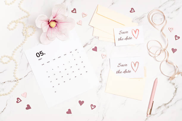 istock Save the date card in the envelope. Wedding planning, invitation concept 1307052231