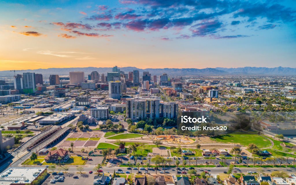Phoenix, Arizona, USA Downtown Skyline Aerial Phoenix, Arizona, USA Downtown Skyline Aerial. Phoenix - Arizona Stock Photo