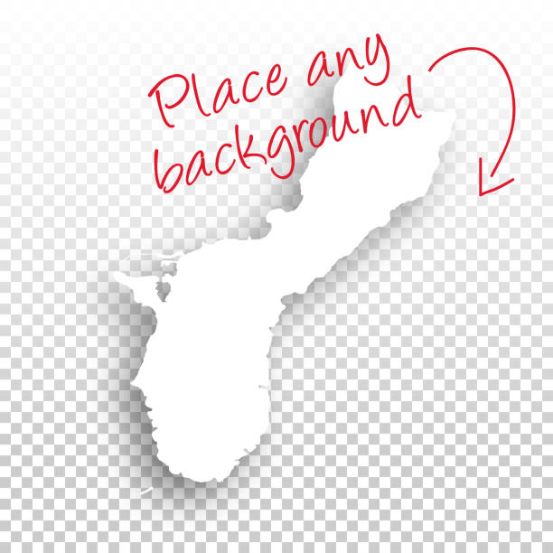 ilustraciones, imágenes clip art, dibujos animados e iconos de stock de mapa de guam para el diseño - fondo en blanco - guam