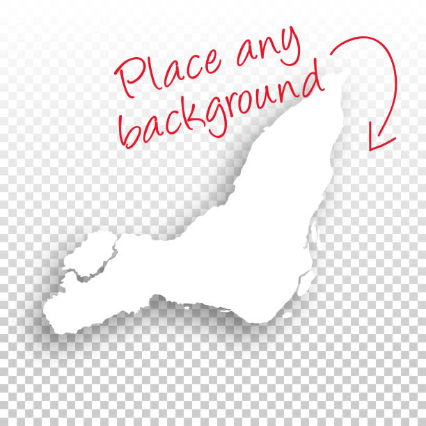Island of Montreal Map for design - Blank Background Map of Island of Montreal for your design, with space for your text and your background. White map with a shadow creating a relief effect. Vector Illustration (EPS10, well layered and grouped). Easy to edit, manipulate, resize or colorize. island of montreal stock illustrations