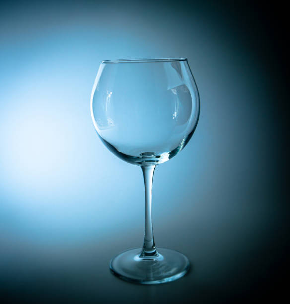 istock Empty wine glass with a high leg in the dark. 1307059753