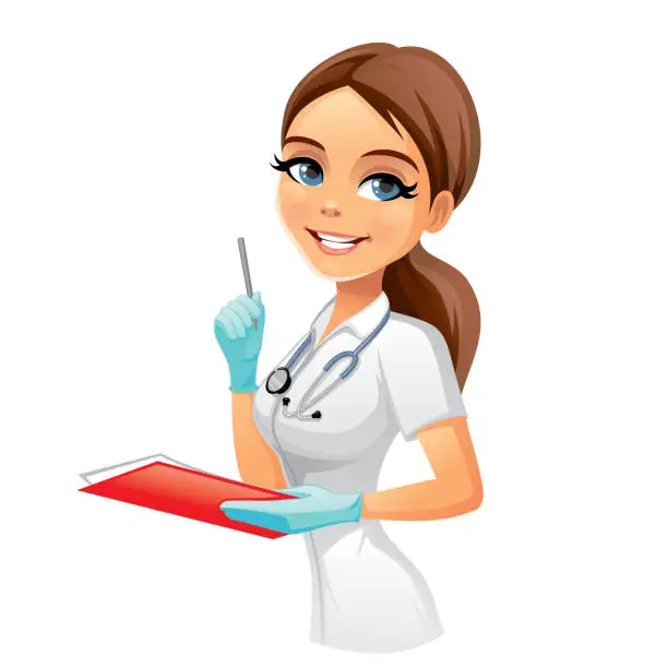 Vector illustration of Doctor with folder