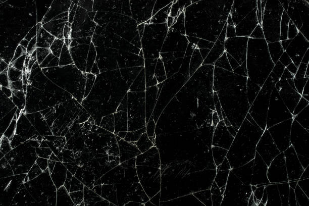 istock Texture broken glass with cracks. Abstract of cracked screen Smartphone from shock. 1307065321