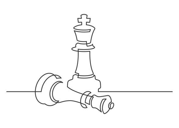 Doodle chess checkmate king queen Royalty Free Vector Image