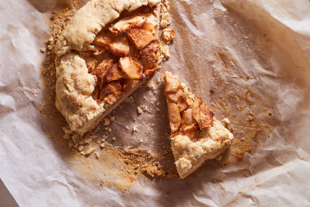 istock Homemade apple pie on mint paper background 1307066848