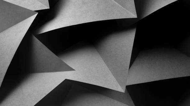 istock Geometric shapes made gray paper. Abstract background 1307067396