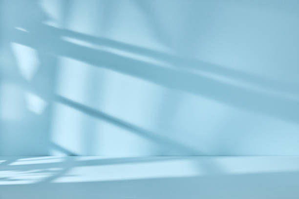 istock Abstract blue background with drop shadow and light. Backdrop for product presentation 1307070143