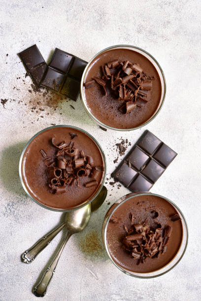 istock Homemade delicious chocolate mousse or panna cotta 1307072251