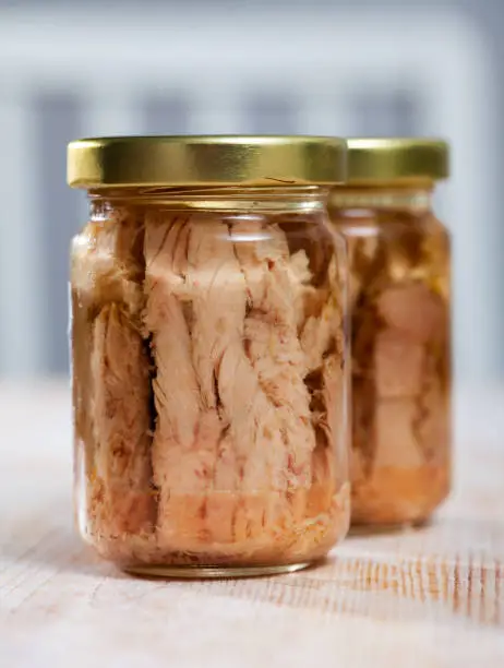 Photo of Bonito fish fillets preserved in oil